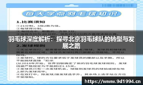 羽毛球深度解析：探寻北京羽毛球队的转型与发展之路